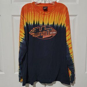 Harley-Davidson Mens Edmond Oklahoma LS Tie Dye Tee Shirt 3X